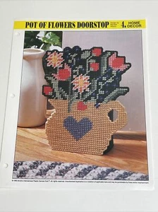 Pot of Flowers Doorstop Annie's Attic Plastic Canvas Pattern - Picture 1 of 4