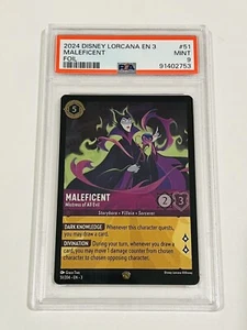 Disney Lorcana Into the Inklands - Maleficent #51/204 Legendary Cold Foil PSA 9 - Picture 1 of 3