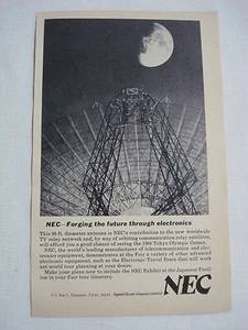 1964 Weltausstellung Anzeige NEC 98-FT. Durchmesser Antenne - Bild 1 von 1