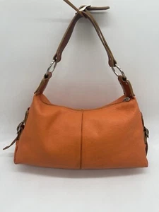 Christina In Pell 🇮🇹  Italian Leather Orange Boho Shoulder Bag -NICE! - Picture 1 of 20