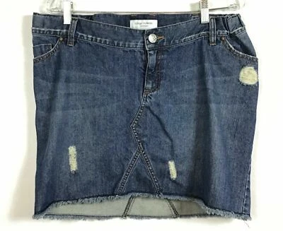 Liz Lange Maternity / Distressed BOHO Pencil Straight Denim Jean Skirt / Size M  - Image 1 of 3