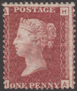 1864/79 SG43 1d PLACA ROJA ROSA 197 SIN MONTAR COMO NUEVA NH (HA) - Imagen 1 de 1