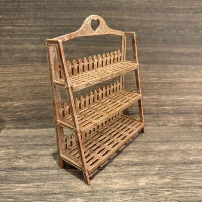 1:12 Scale European Style Handmade Dollhouse Furniture Flower Stand Storage Rack - Image 1 of 4