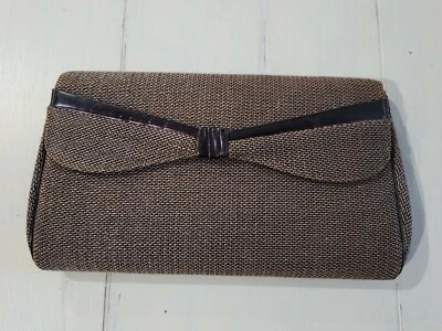 Bolso de mano Saks 5th Ave de colección de coblentz marrón con cuentas con espejo usado en excelente estado Foto 1 de 4