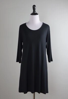 Cómoda camiseta túnica larga negra lisa elástica súper suave de EE. UU. $119 talla pequeña Foto 1 de 4