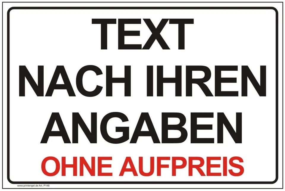 FIRMENSCHILD WERBESCHILD WARNSCHILD TEXT LOGO DESIGN NACH IHREN ANGABEN P148