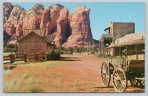 Old Movie Street Sedona Arizona Rocky Coffee Pot Chrome Postcard 1960s Drum Beat - Picture 1 of 2