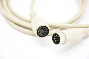 Vintage 6' AT/XT Keyboard Extension Cable 5Pin DIN Male Female Cable - Picture 1 of 6