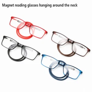 Neck Hanging Magnetic Folding Reading Glasses Snap Click Front Spectacle 1.0~4.0 - Picture 1 of 15