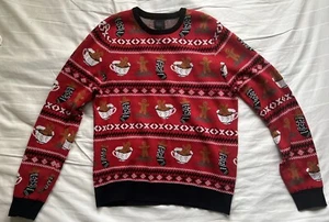 Suéter NAVIDAD Feo De Colección 14T & UNION M Hombres Mujeres Pan de Jengibre Rojo Marrón - Imagen 1 de 9