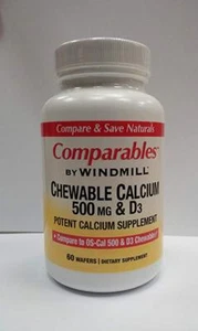 Windmill Chewable Calcium 500 mg + D3, 60 Ct (3 Pack) - Picture 1 of 1