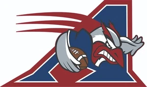 Casco calcio Montreal Alouettes CLF taglia intera decalcomanie a righe - Foto 1 di 3