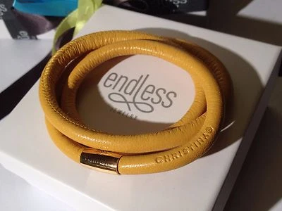 Endloser Schmuck 57 cm gelbes Armband dreifacher Strang gelber Verschluss uvp £55 - Bild 1 von 4