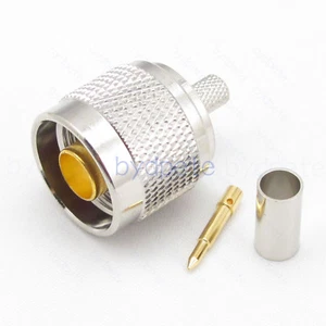 N male Plug Connector adapter RF Crimp for LMR195 RG58 RG142 RG400 Coaxial Cable - Picture 1 of 4
