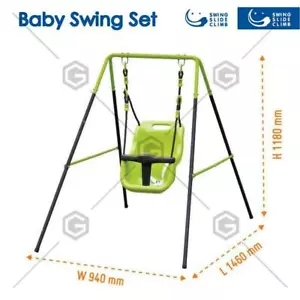 Green Baby Toddler Adjustable Height Swing Set 6-36M Brand Indoor Outdoor AU - Picture 1 of 4