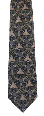 EMILIO PUCCI 灰色和米色印花意大利 100% 真丝领带 — 第 1/3 张图片