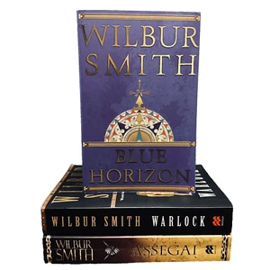 Wilbur Smith Book Bundle Lot Paperback x 3 Warlock Blue Horizon Assegai 2001 - Picture 1 of 17