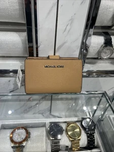 MICHAEL KORS JET SET TRAVEL MEDIUM BIFOLD COIN ZIPPER WALLET PEANUT - Bild 1 von 13