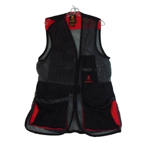 Browning Cotton/Polyester/Leather Skeet, Trap, Hunting Vest Mens L Black/Red - Picture 1 of 12