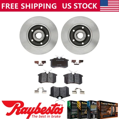 Kit de rotor de freno trasero y buje y pastillas de freno metálicas para Audi A4 1998-2001 Foto 1 de 4