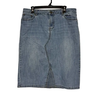 Cato bescheiden Denim Jeansrock Damen Größe 14 lang knielang helle Waschung Sommer - Bild 1 von 5