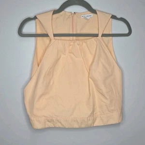 Club Monaco Women’s Peach Halter Cropped Top Size 4 Sleeveless Summer - Picture 1 of 6