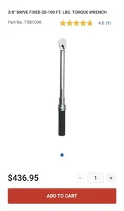 MATCO TRB100K 3/8 Torque Wrench Brand New 20-100 Ft Lbs Retail $436.95 - Picture 1 of 12