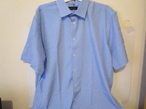 Camisa de vestir Nautica manga corta rendimiento para hombre azul a cuadros talla XXL (18-18,5) - Imagen 1 de 4