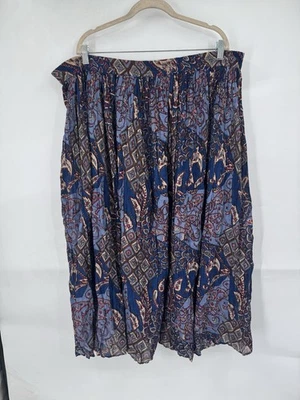 Maxi Falda De Colección Bobbie Brook Western Cachemira Floral Mujer XL Azul Retro Abuela Foto 1 de 4
