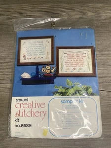 Crewel Creative Stitchery Kit Golfer And Fisherman’s Prayer Vintage 668e - Picture 1 of 6