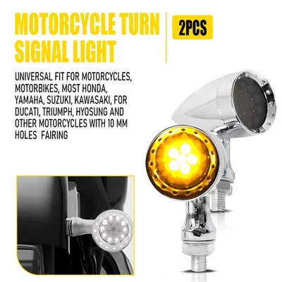 Luz intermitente LED universal para moto motocicleta giro luz cromada funcionando Foto 1 de 4
