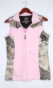 Roper Camo Women's Vest M Pink Brown Western 2 pockets Zip Up Outdoors Hunting - Picture 1 of 13