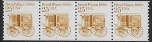 US Scott 2136, 1985, 25 Cent, Bread Wagon 1880s Coil Strip of 4, MNH, F/VF - Bild 1 von 1