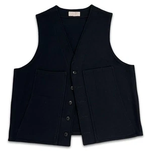 Vintage CC Filson Mackinaw 100% Wool Men’s XL Black 5 Button Vest 24 x 27” - Picture 1 of 4