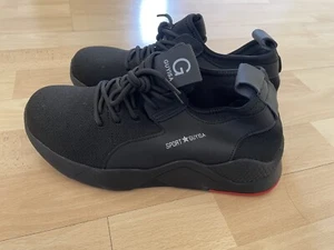 Black Steel Toe Trainers Size Euro 41 Uk 7 - Picture 1 of 6
