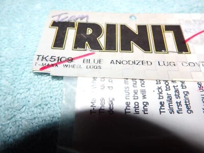 Vintage RC Trinity Traxxas T Maxx Wheel Lugs Aluminum Blue Kinwald (4) TK 5109 - Image 1 of 4