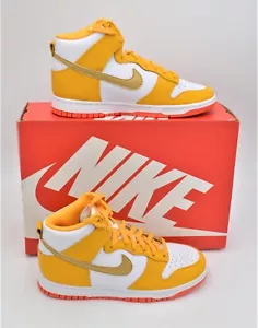 NEW NIKE DUNK HIGH SHOES WOMEN'S SIZE 8 UNIVERSITY GOLD CHRIMSON RED DQ4691-700 - Picture 1 of 6
