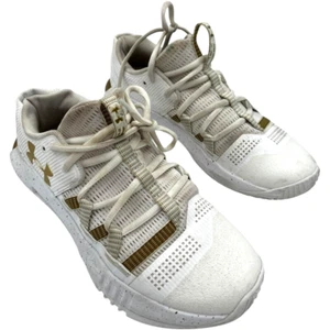 Under Armour Mujer Block City 2.0 Blanco/Metálico Dorado Zapatos de Voleibol Talla 8 - Imagen 1 de 13
