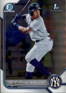 2022 BOWMAN PROSPECT CHROME 1ST NEW YORK YANKEES - FIDEL MONTERO #BCP-74 - Picture 1 of 2