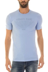 Armani Jeans AJ T-Shirt Man Light Blue 6X6T046J01Z 1501 Sz L MAKE OFFER - Picture 1 of 5