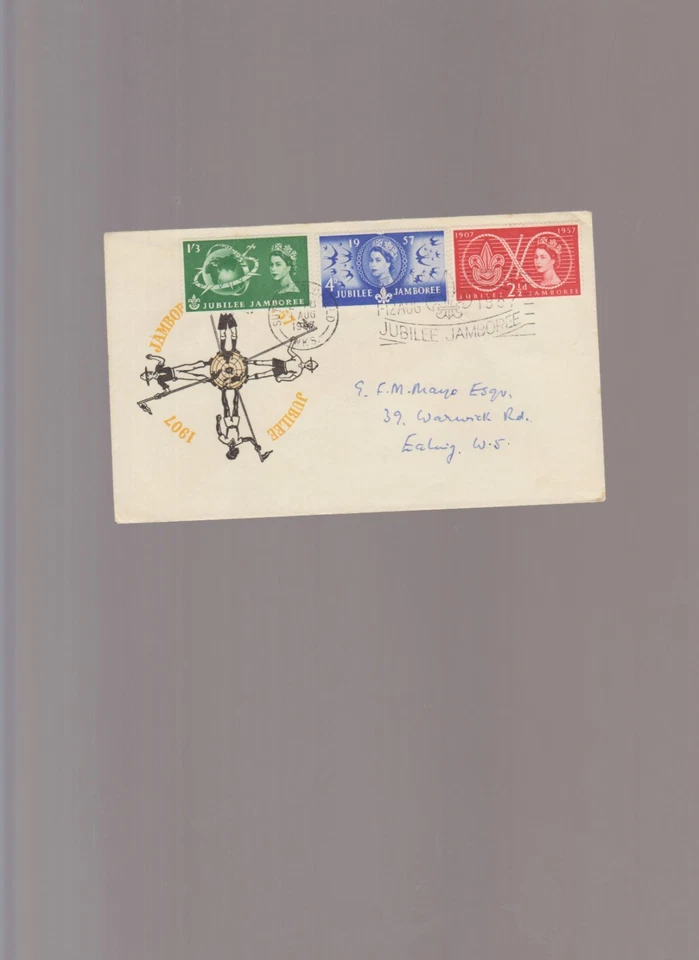 British First Day Cover Jubilee Jamboree 1/8/1957 - Sutton Coalfield - Image 1 of 1