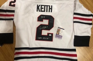 RARE Chicago Blackhawks '2015 CONN SMYTHE' DUNCAN KEITH Signed Auto JERSEY JSA - Picture 1 of 5