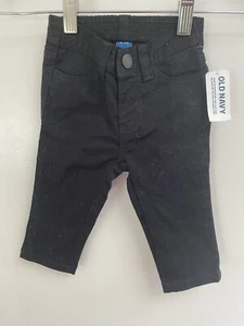 Old Navy Baby Boy Girl Solid Black Snap Button Elastic Waist Pull On Pants 6-12M - Picture 1 of 3