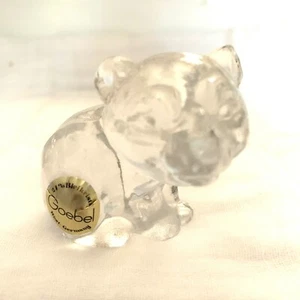 Vintage Bear Cub Goebel 1979 Crystal Paperweight Figurine Art Glass Nature Cabin - Picture 1 of 6