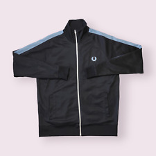Fred Perry Mens Track Jacket Top Large Dark Blue Retro Casuals Mod