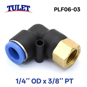 5pcs Pneumatic 1/4" OD Tube x 3/8" PT Female Swivel L Push To Connect Fitting - Picture 1 of 3