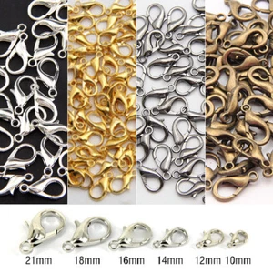 100 PIEZAS Joyería Suelta Garra de Langosta Cierre Pulsera Hecho Usted Mismo 10/12/14mm - Imagen 1 de 11