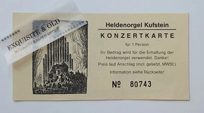Heldenorgel Kufstein Konzertkarte Gasthaus Batzenhäusl Ephemera Vintage Deko - Bild 1 von 2