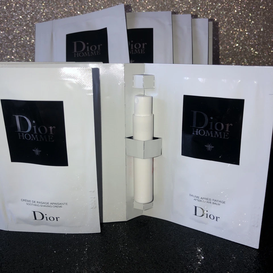 3x Dior Homme Sport Eau de Toilette After Shave Balm Shaving Creme Sample Sets