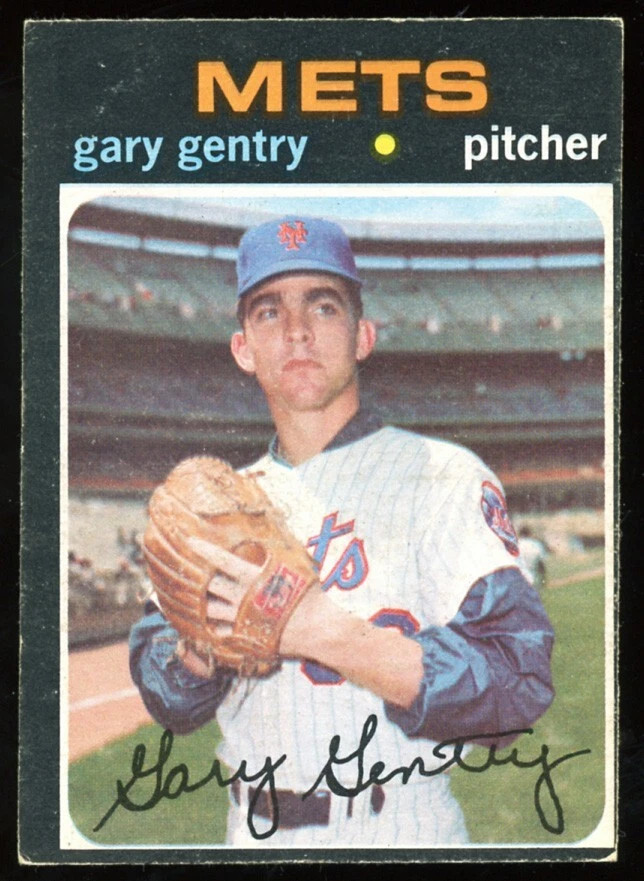 1971 O-Pee-Chee short print high #725 Gary Gentry, New York  Mets.  VG/VG+